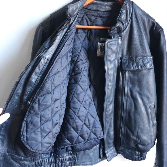 Leather Works Vintage Insulated Motorcycle Jacket Women's XL 16 Utility Heavy 3M - Picture 3 of 9